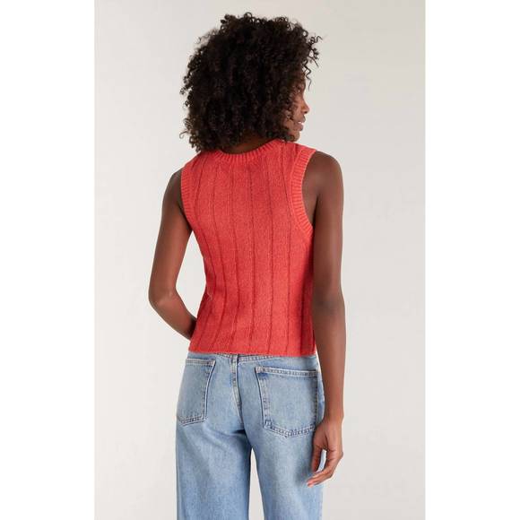 NEW Z SUPPLY piper sweater tank in mineral red - Picture 3 of 3